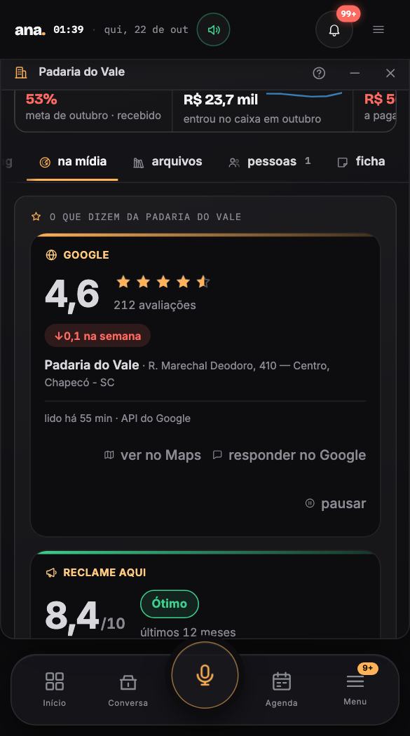 Avaliações — a nota no Google e no Reclame Aqui, o que se repete e a resposta pronta pra colar