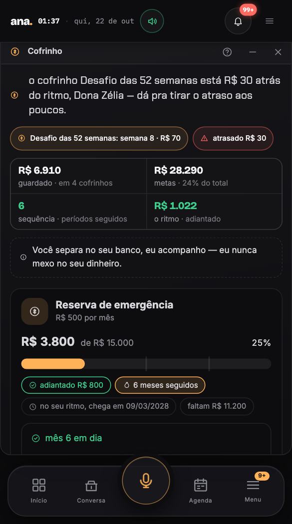 Cofrinho — junte pra viagem ou faça as 52 semanas: você separa, eu acompanho